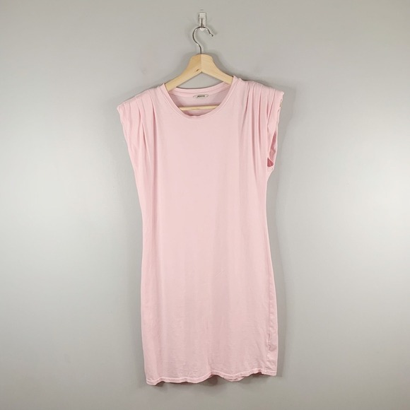 St. Roche Echo Intermix Mini Pleated Shirt Dress Supima Cotton Pink Casual XS - Picture 1 of 12